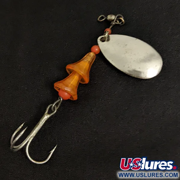 Vintage   Lucky Strike Coffe Spoon, 3/16oz Nickel/Red spinning lure #17977