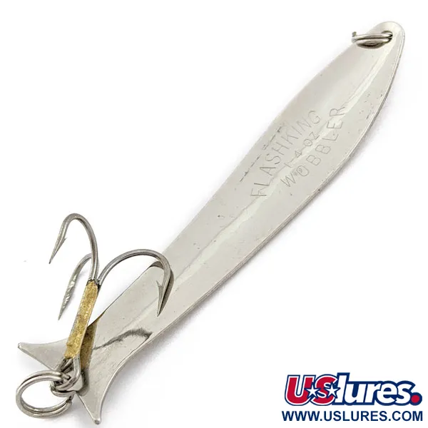 Vintage   Acme Flash-King Wobbler, 1/4oz Nickel fishing spoon #17991
