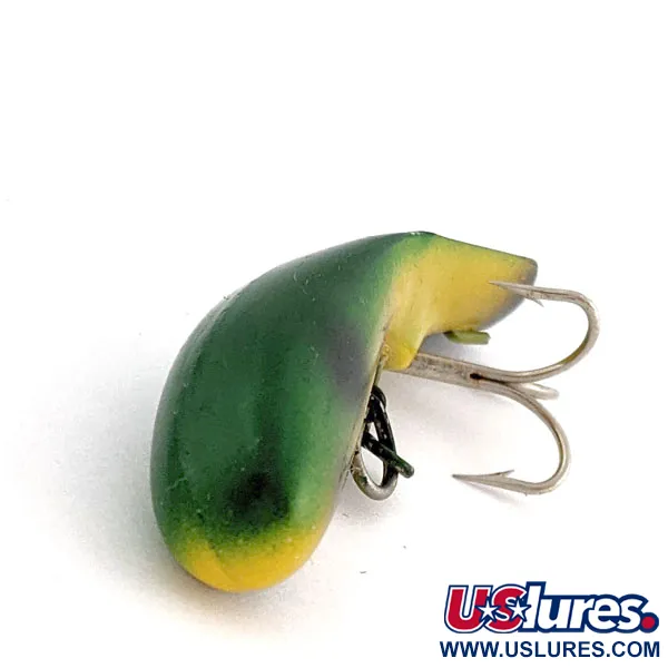 Vintage   Luhr Jensen Fire Plug, 3/16oz Frog fishing lure #17997