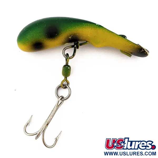 Vintage   Luhr Jensen Fire Plug, 3/16oz Frog fishing lure #17997