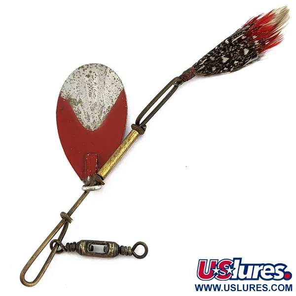 Vintage   Pflueger Fluted Bait Bulldog quality, 3/16oz Nickel/Red spinning lure #18004