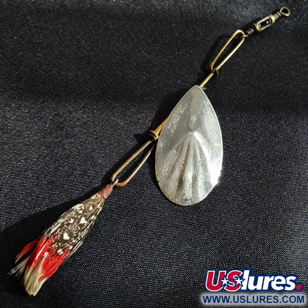 Vintage   Pflueger Fluted Bait Bulldog quality, 3/16oz Nickel/Red spinning lure #18004
