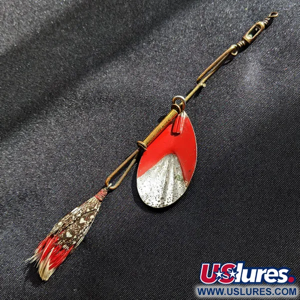 Vintage   Pflueger Fluted Bait Bulldog quality, 3/16oz Nickel/Red spinning lure #18004
