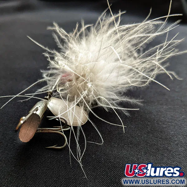 Vintage   Uncle Josh Marabou Spinrite, 1/3oz Nickel fishing spoon #18051