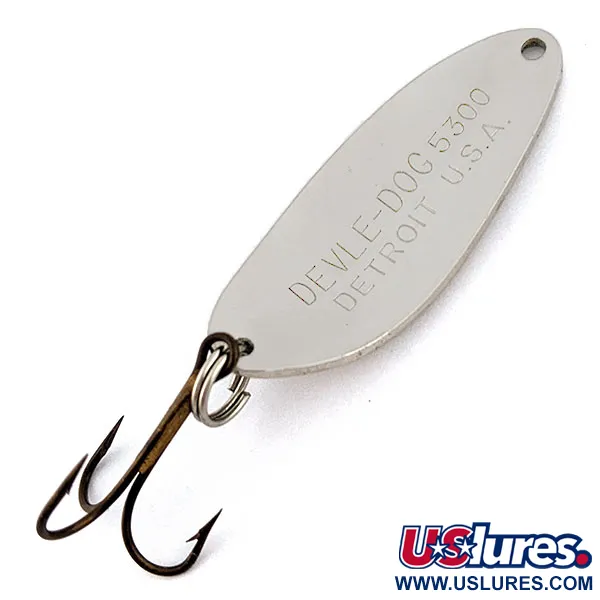 Vintage  Eppinger Dardevle Devle-Dog 5300, 1/3oz Nickel fishing spoon #18084