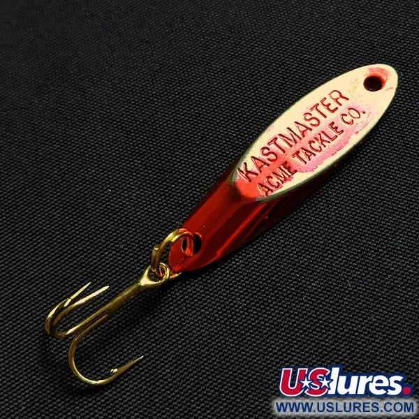 Vintage  Acme Kastmaster, 1/8oz gold/red fishing spoon #18090