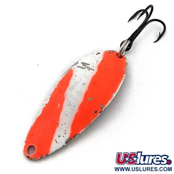 Vintage   Seneca Little Cleo UV, 1/4oz nickel/orange UV fishing spoon #18136