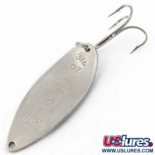 Vintage  Seneca Little Cleo (Hula Girl), 3/4oz nickel/blue fishing spoon #18177