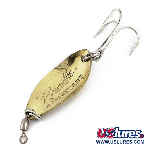  Luhr Jensen Lil' Kroc (Krocodile Stubby), 3/16oz gold fishing spoon #18179
