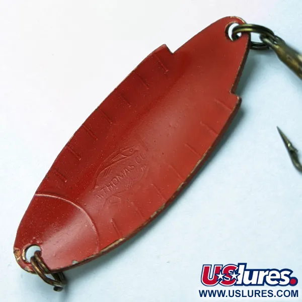 Vintage   ​Thomas Buoyant, 1/4oz Pearl/red fishing spoon #18194