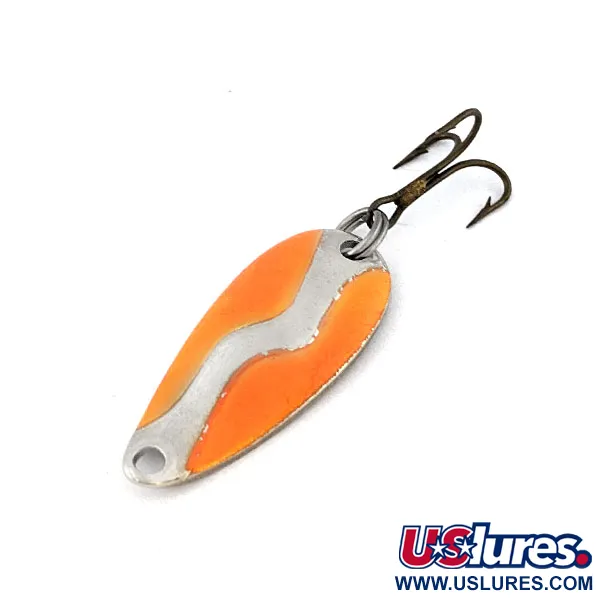 Vintage  Acme Kamlooper Wee, 1/8oz nickel/orange fishing spoon #18211