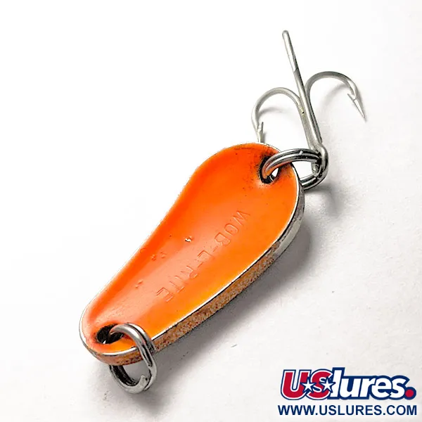 Vintage  Acme Wob-L-Rite, 3/16oz nickel/orange UV fishing spoon #18214