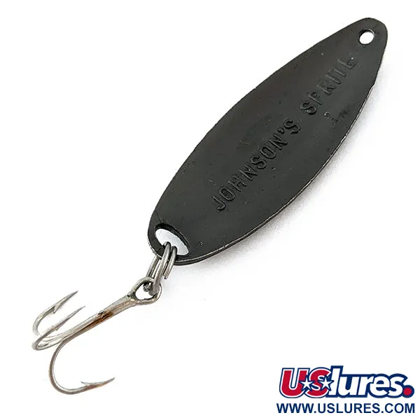 Vintage   Johnson Sprite, 1/3oz black fishing spoon #18216