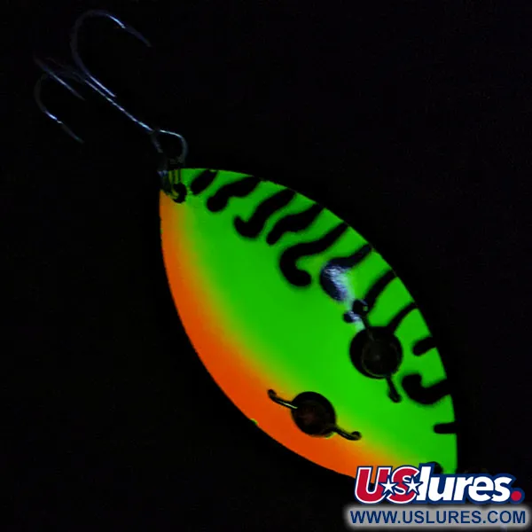 Vintage   Gibbs Ruby Eye Wiggler UV, 1 1/4oz fire tiger fishing spoon #18217