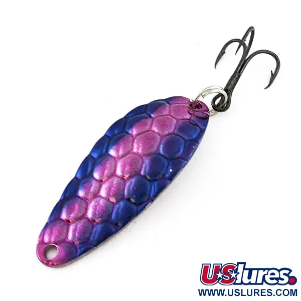 Vintage   Acme Little Cleo bubbles, 1/4oz purple/nickel fishing spoon #18218