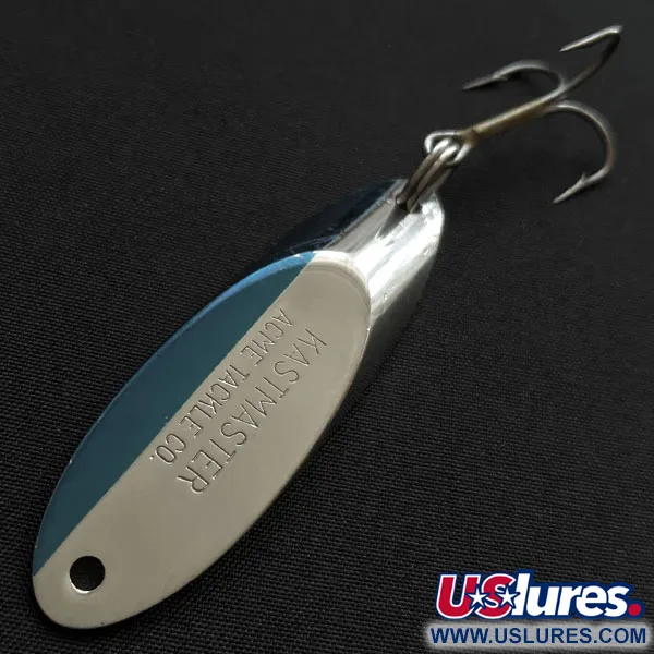 Vintage  Acme Kastmaster, 3/4oz nickel/blue fishing spoon #18239