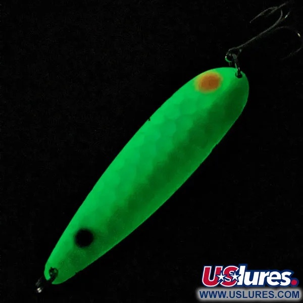 Vintage  Worth Hex Trolling Spoons Glow, 2/3oz green Glow - glows in the dark fishing spoon #18240