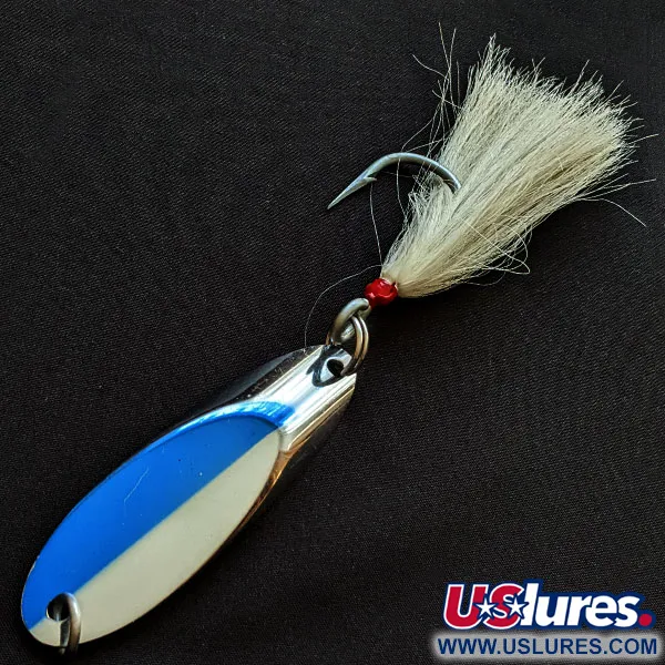 Vintage  Luhr Jensen luhr Jensen Cast Champ, 2 3/4oz nickel/blue fishing spoon #18243
