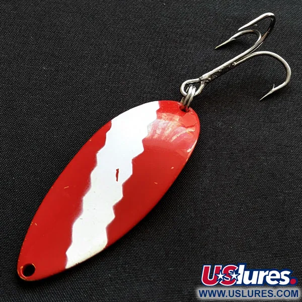 Vintage  Seneca Little Cleo (Hula Girl), 3/4oz red/white/gold fishing spoon #18250