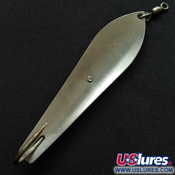 Vintage  Other Capt Action, 2/5oz nickel fishing spoon #18273