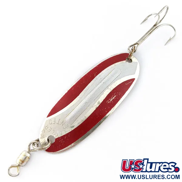 Vintage   Williams Wabler W50, 1/2oz silver/red fishing spoon #18427