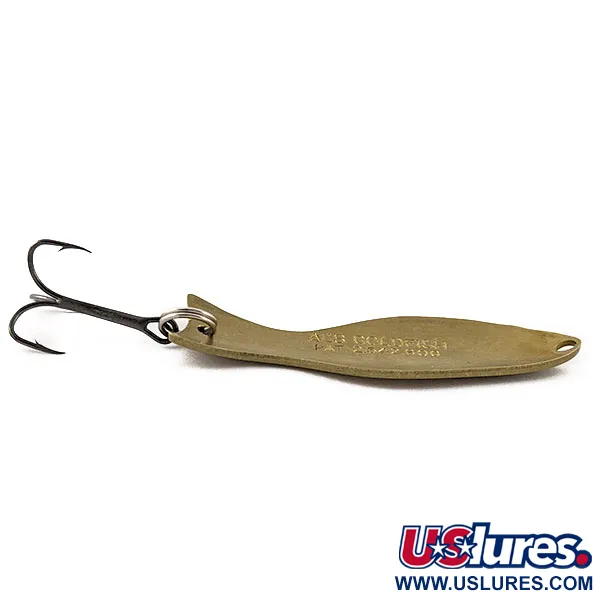 Vintage   Al's gold fish, 3/5oz brass fishing spoon #18425