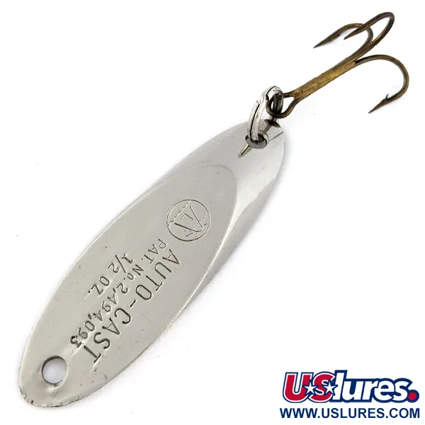 Vintage   Atlantic Lures Auto-cast, 1/2oz nickel fishing spoon #18296
