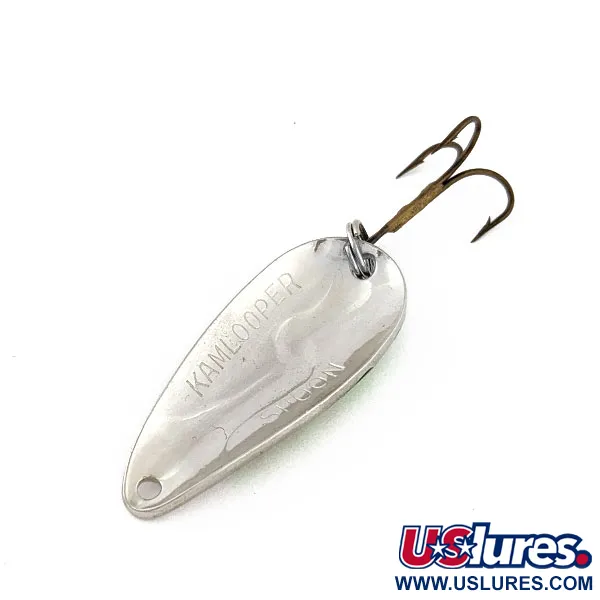 Vintage  Acme Kamlooper Spoon, 2/5oz nickel/green/red fishing spoon #18299