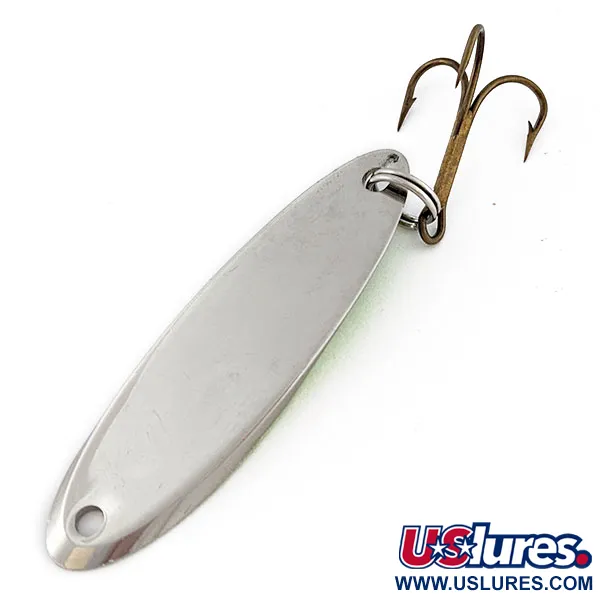 Vintage  Acme Kastmaster UV, 3/8oz nickel/green UV fishing spoon #18304