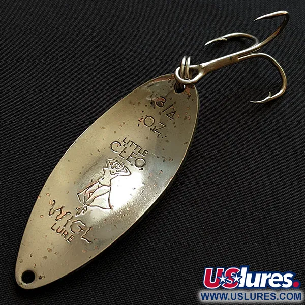Vintage  Seneca Little Cleo (Hula Girl) UV, 3/4oz nickel/orange fishing spoon #18309