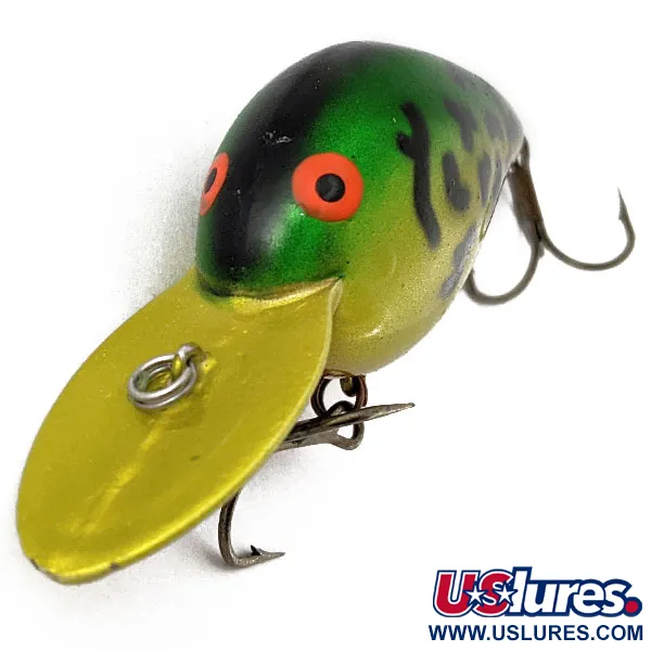 Vintage   Bomber Fat A B06F, 3/5oz  G Finish reflectiv green fishing lure #18324