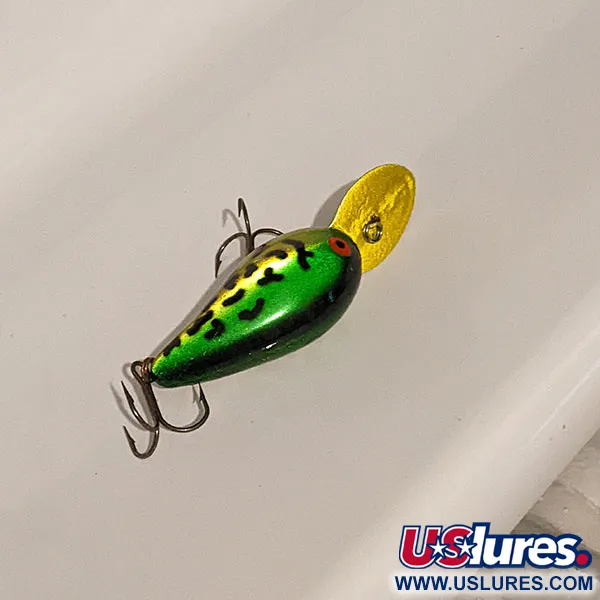 Vintage   Bomber Fat A B06F, 3/5oz  G Finish reflectiv green fishing lure #18324