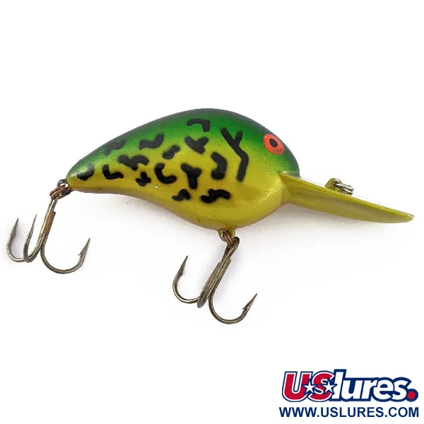 Vintage   Bomber Fat A B06F, 3/5oz  G Finish reflectiv green fishing lure #18324