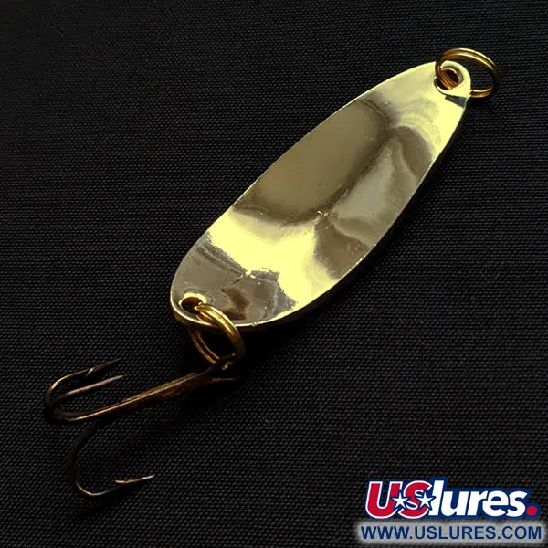 Vintage   Acme Little Cleo bubbles, 1/3oz gold fishing spoon #18326