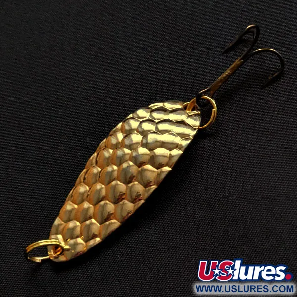 Vintage   Acme Little Cleo bubbles, 1/3oz gold fishing spoon #18326