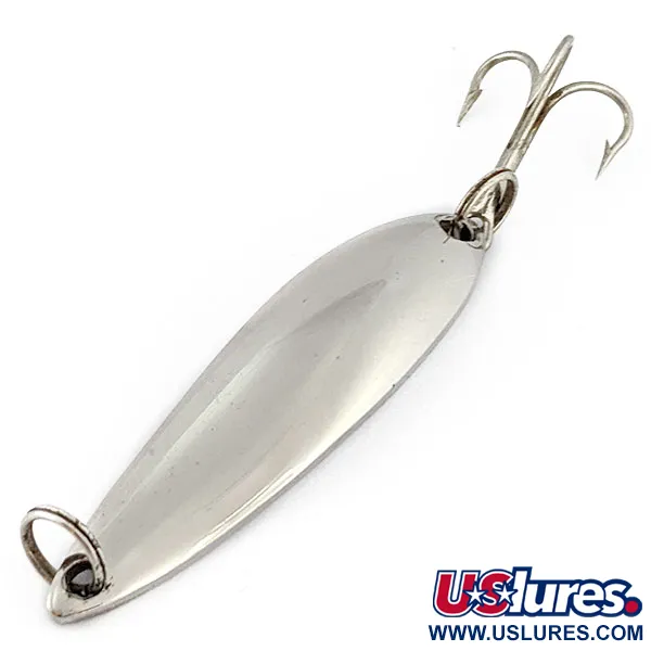 Vintage   Atlantic Lures Wormfish, 1/4oz nickel fishing spoon #18402