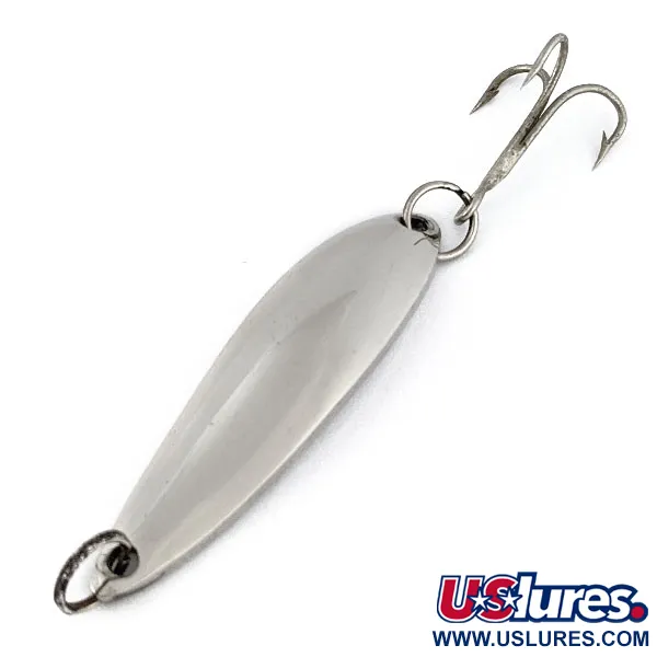 Vintage   Atlantic Lures Wormfish, 1/4oz nickel fishing spoon #18339