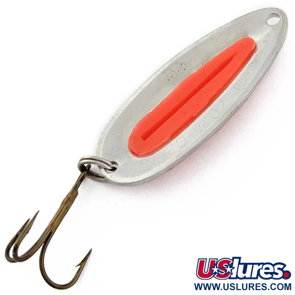 Vintage   Blue Fox Pixee, 1/4oz nickel/pink fishing spoon #18361