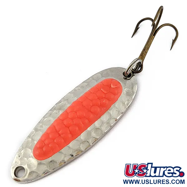 Vintage   Blue Fox Pixee, 1/4oz nickel/pink fishing spoon #18361