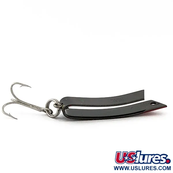 Vintage  Luhr Jensen Super-Duper 506 , 1/4oz black red fishing spoon #18429