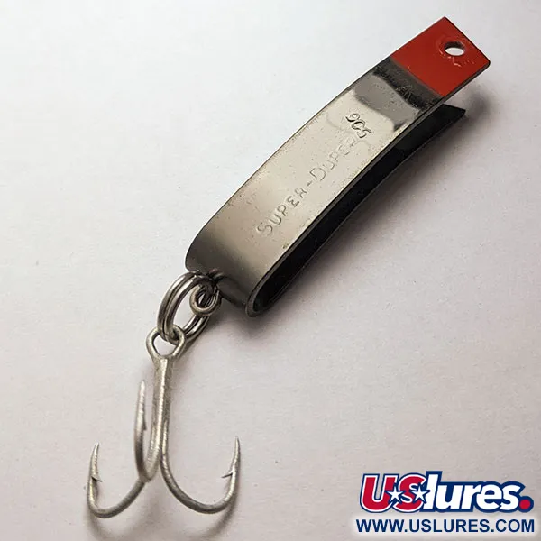 Vintage  Luhr Jensen Super-Duper 506 , 1/4oz black red fishing spoon #18429