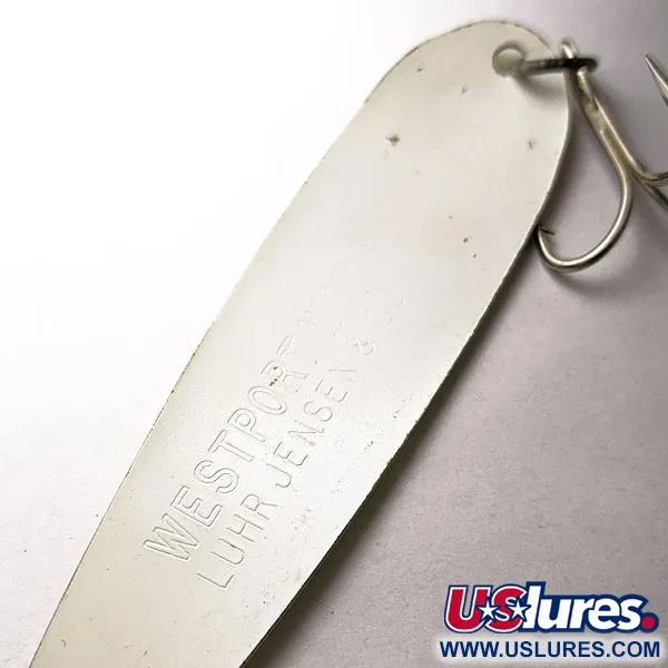 Vintage   Luhr Jensen Westport Wobbler, 1/2oz yellow fishing spoon #18368