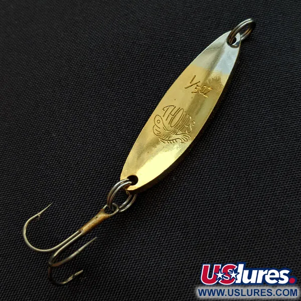 Vintage   Thomas Rough Rider X700, 3/16oz nickel/gold fishing spoon #18389