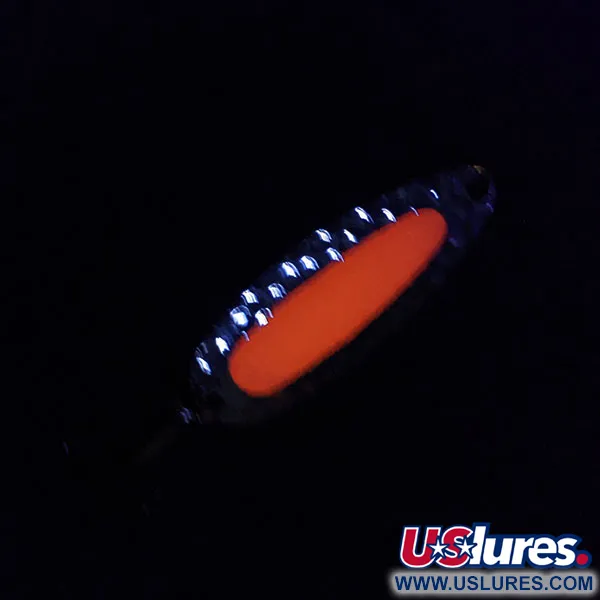 Vintage   Blue Fox Pixee UV, 1/4oz hammered nickel/pink fishing spoon #18396