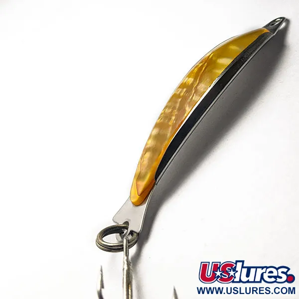 Vintage  Salm The Killer Red Abalone Pearl Minnow​, 1/4oz yellow/nickel fishing spoon #18398