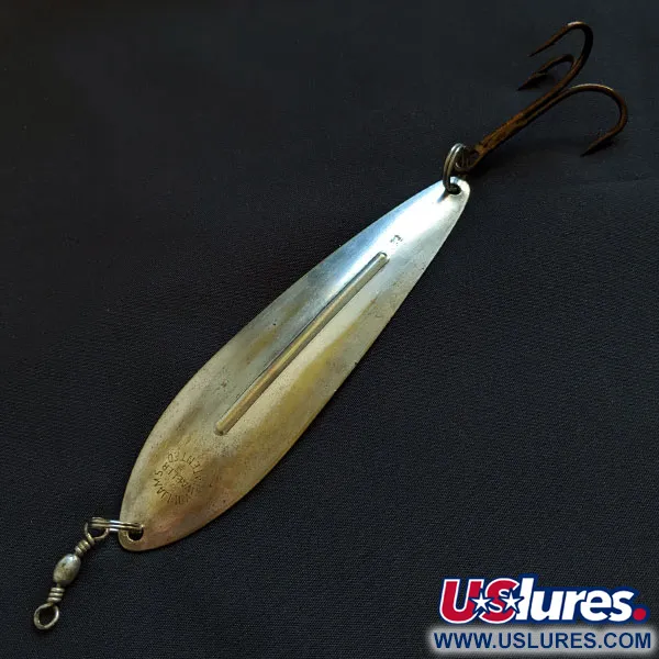 Vintage   Williams Whitefish C80, 1oz brass/silver fishing spoon #18403