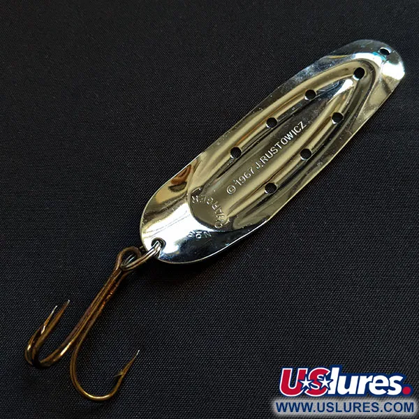Vintage  Rustowicz Charger №3, 2/5oz nickel/green fishing spoon #18404