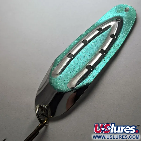 Vintage  Rustowicz Charger №3, 2/5oz nickel/green fishing spoon #18404