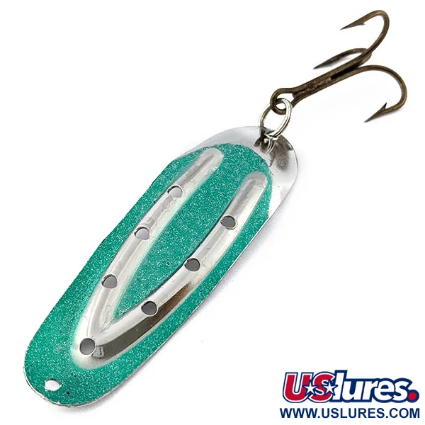 Vintage  Rustowicz Charger №3, 2/5oz nickel/green fishing spoon #18404