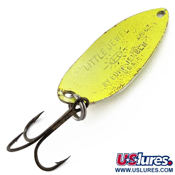 Vintage  Luhr Jensen Little Jewel, 1/2oz yellow fishing spoon #18407